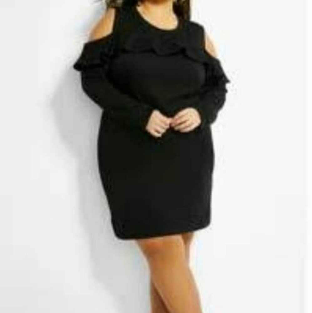 COLD SHOULDER black dress